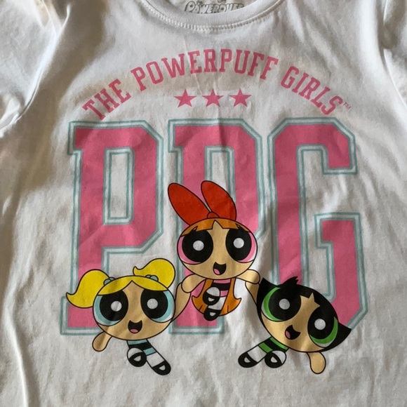 The powerpull Girls cartoon t-chirt juniors‎ white size S - Picture 5 of 5